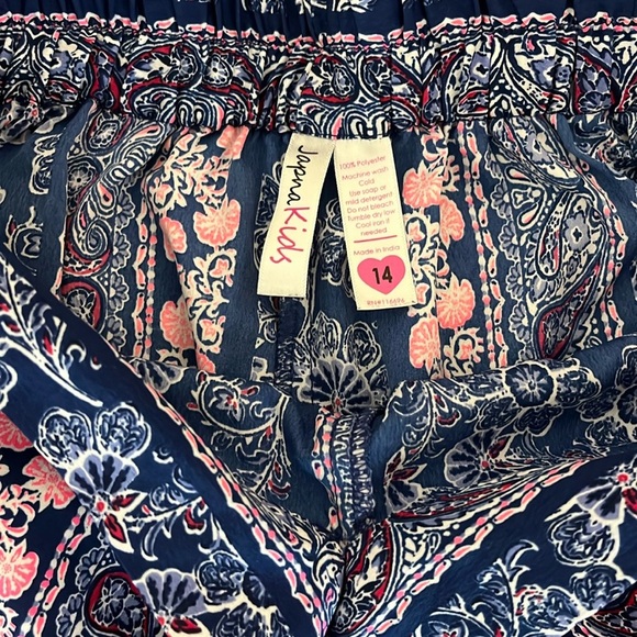 Japan Kids Paisley Floral Boho Wide Split Leg Pants - Size 14 - Picture 6 of 6